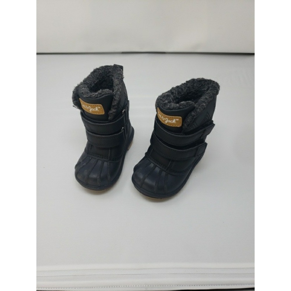 Cat & Jack Black Toddler Denver Winter Boots Size 5 Warm Snow Sledding Shoes